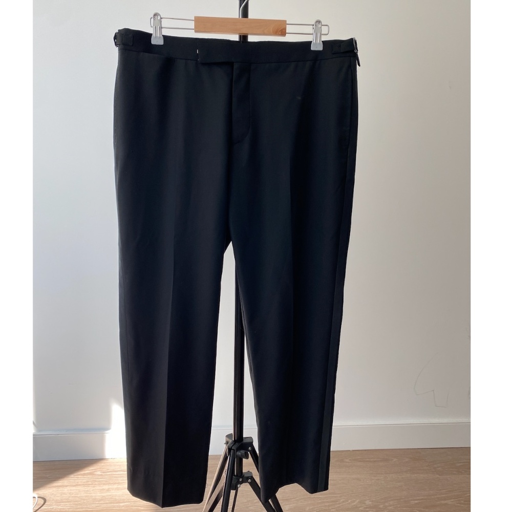 Suitsupply Black Slim Leg Straight Tuxedo Pants, Size 32"